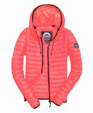 Superdry Core Down Hooded Női Kabát Piros | LGZES0584